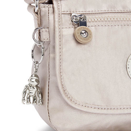 Bolsos Mini Kipling Sabian Metallic Crossbody Beige | MX 1348WN